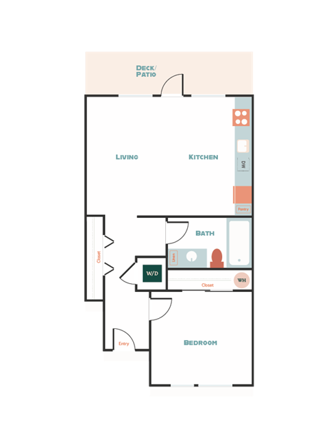 a floor plan of a house with a bedroom and a living room
